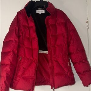 Calvin Klein Scarlet Quilted Puffer Jacket